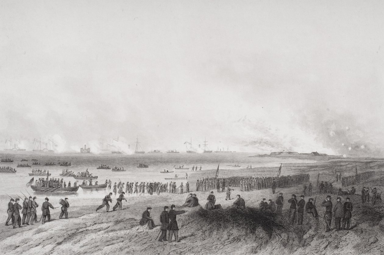 Landing the Troops During the Bombardment of Fort Fisher, North Carolina 1864 by Alonzo Chappel
