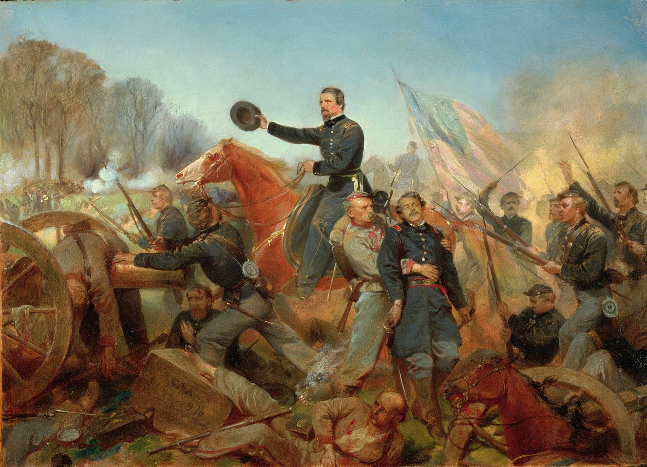 Battle of the Wilderness, Attack at Spotsylvania Court House, Virginia, 1865 by Alonzo Chappel