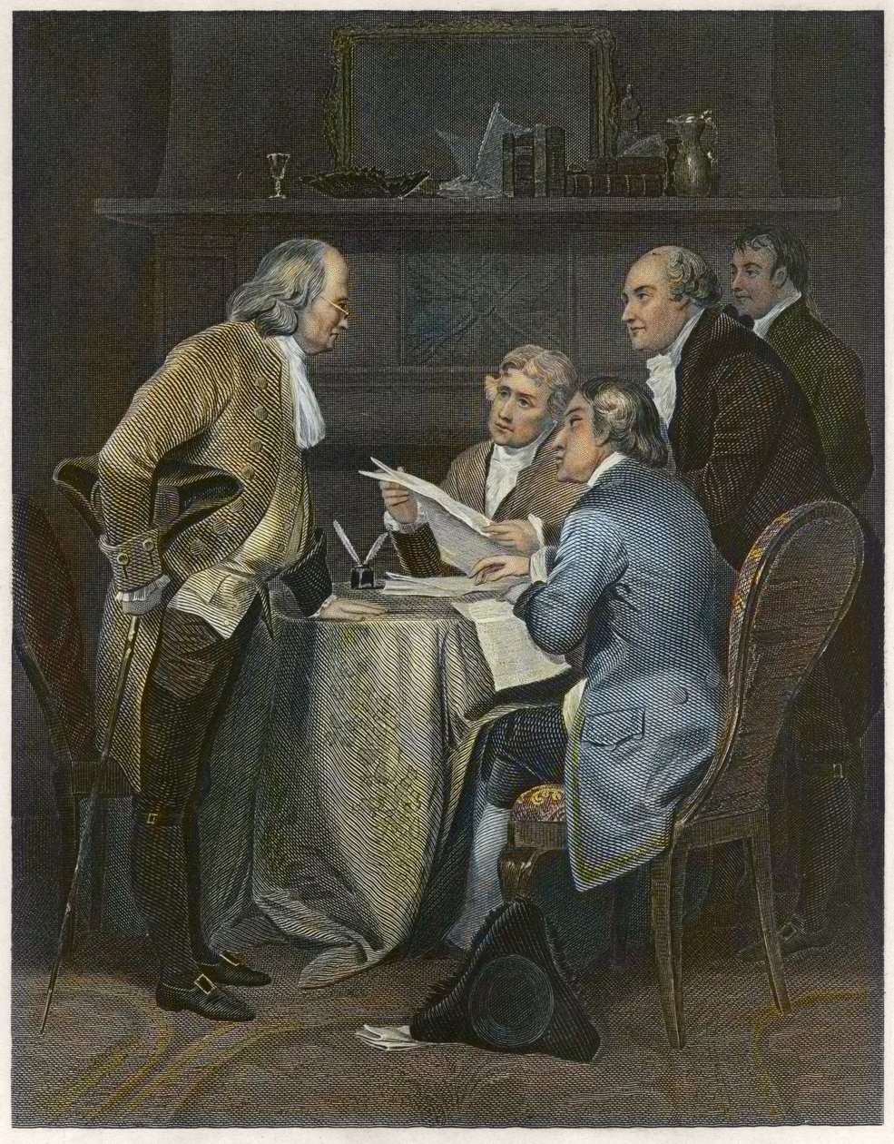 Drafting the Declaration of Independence in 1776 by Alonzo Chappel