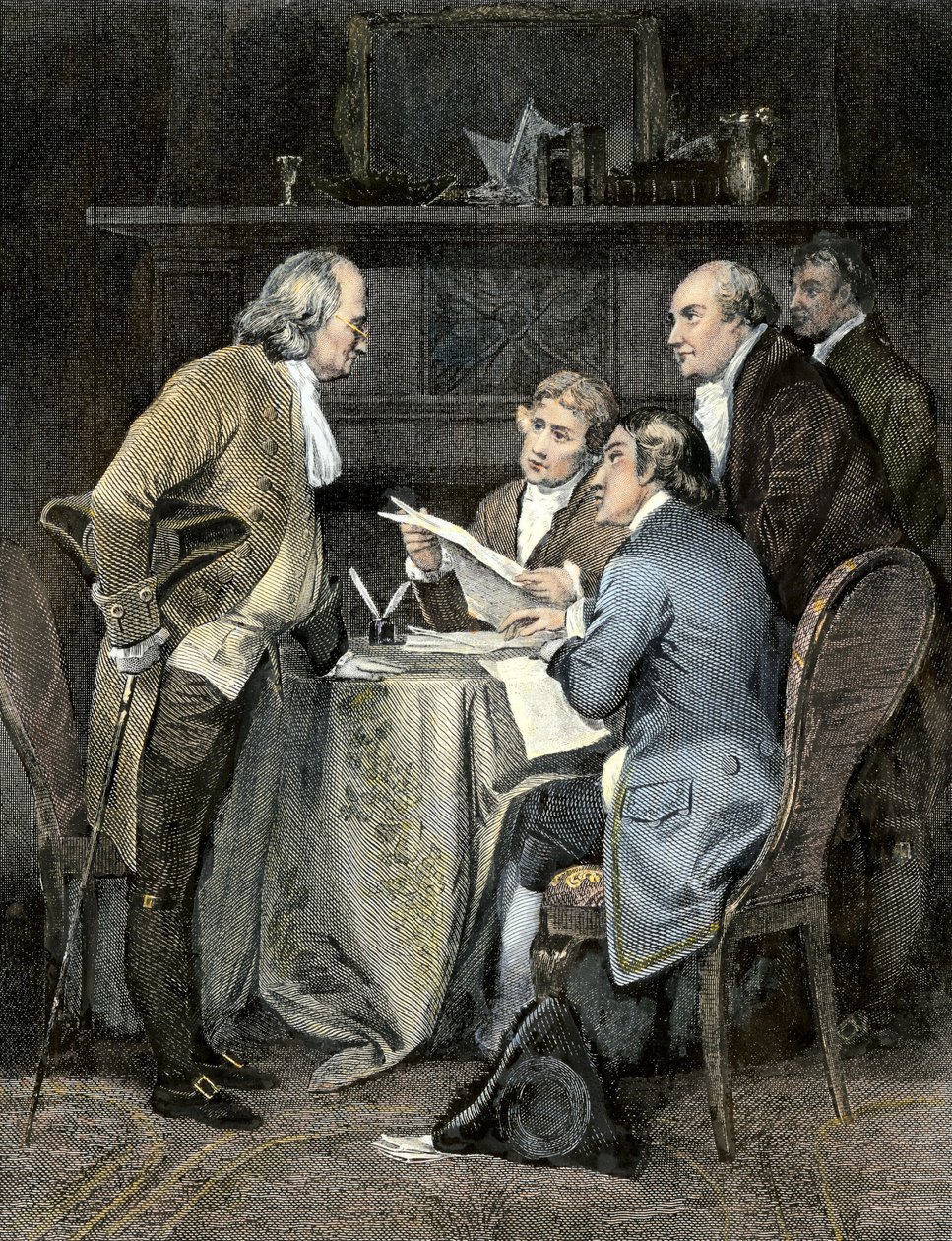 Drafting the Declaration of Independence in 1776 by Alonzo Chappel