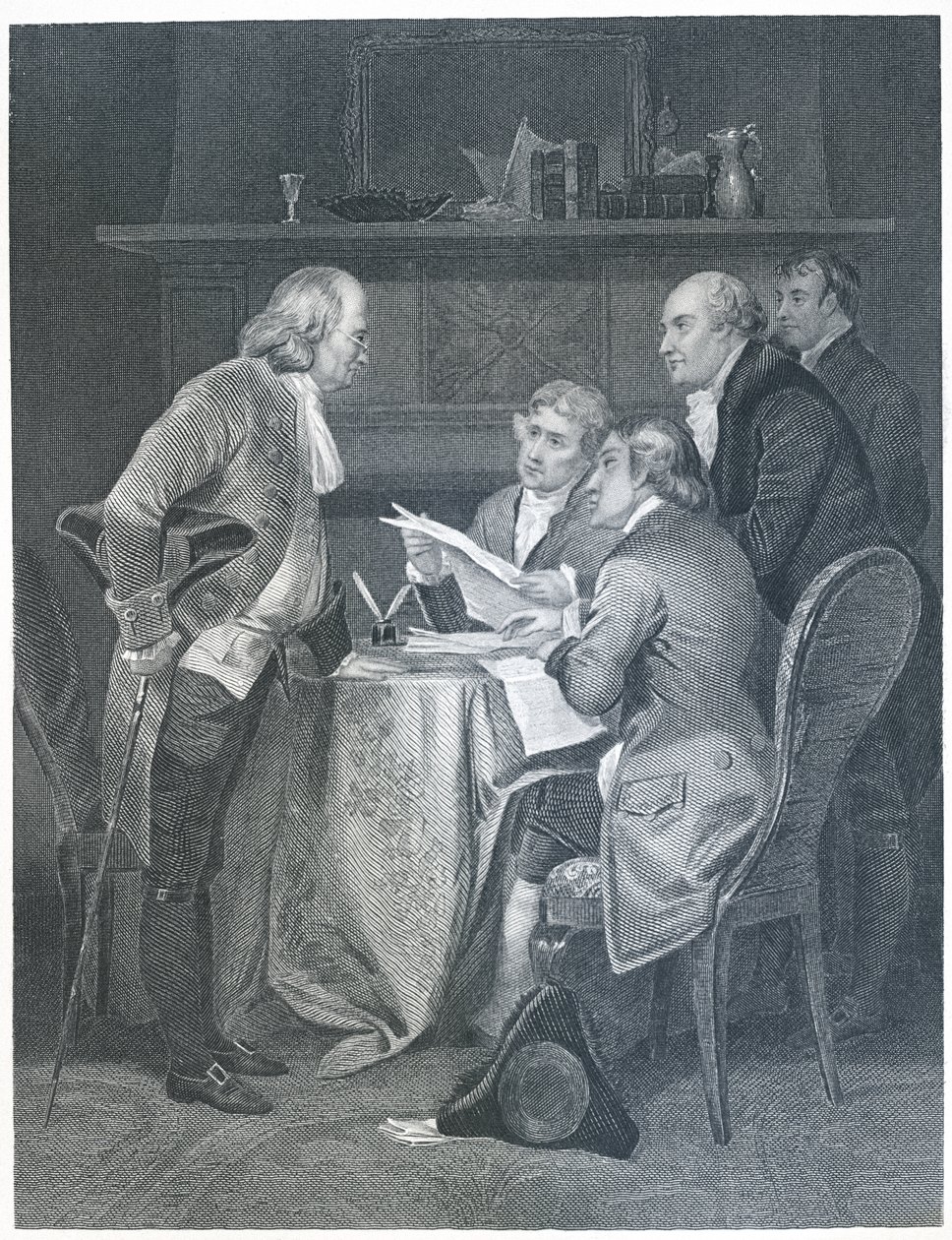 Drafting the Declaration of Independence in 1776, 1859 by Alonzo Chappel