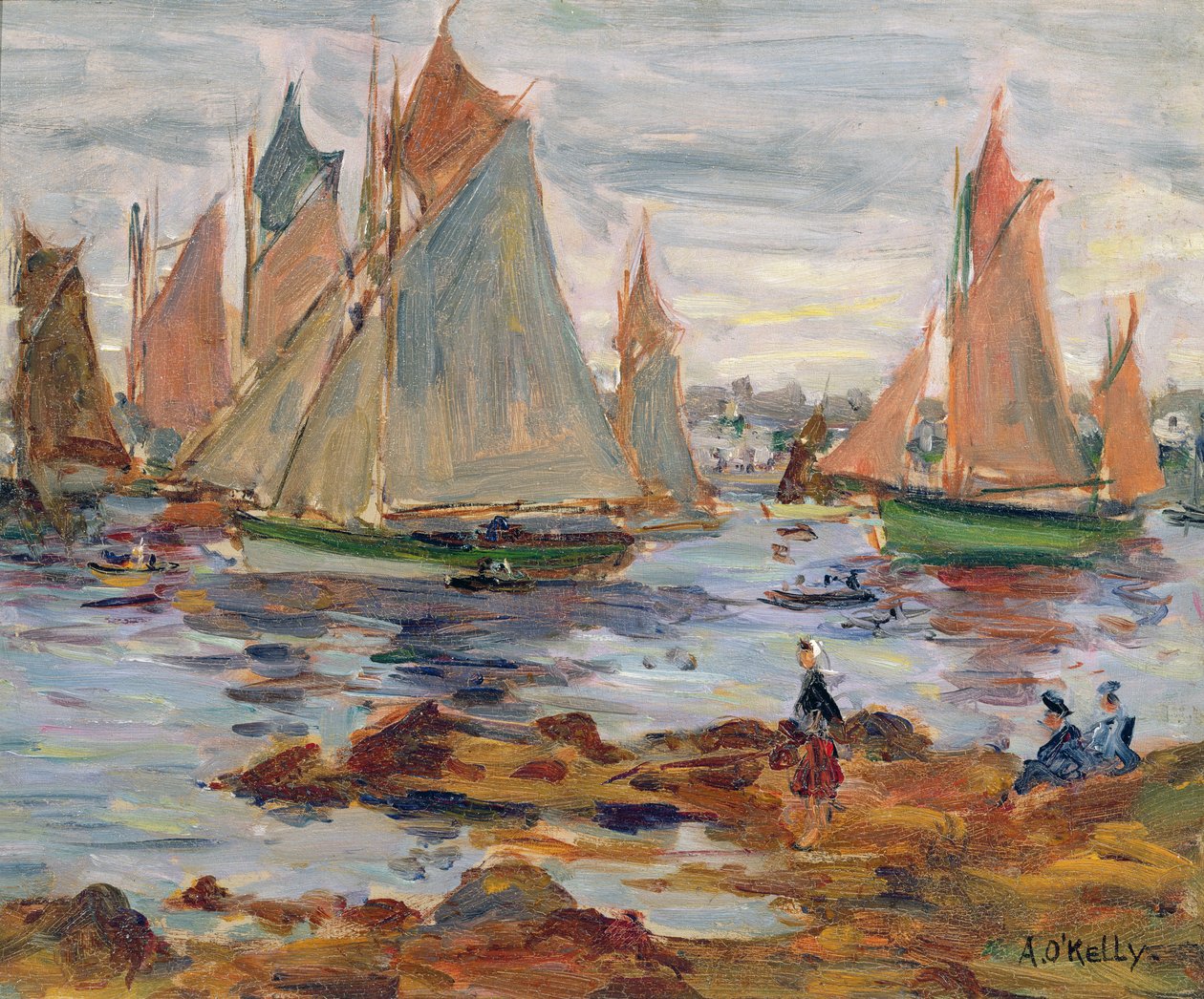 The Harbour at Concarneau by Aloysius C. O