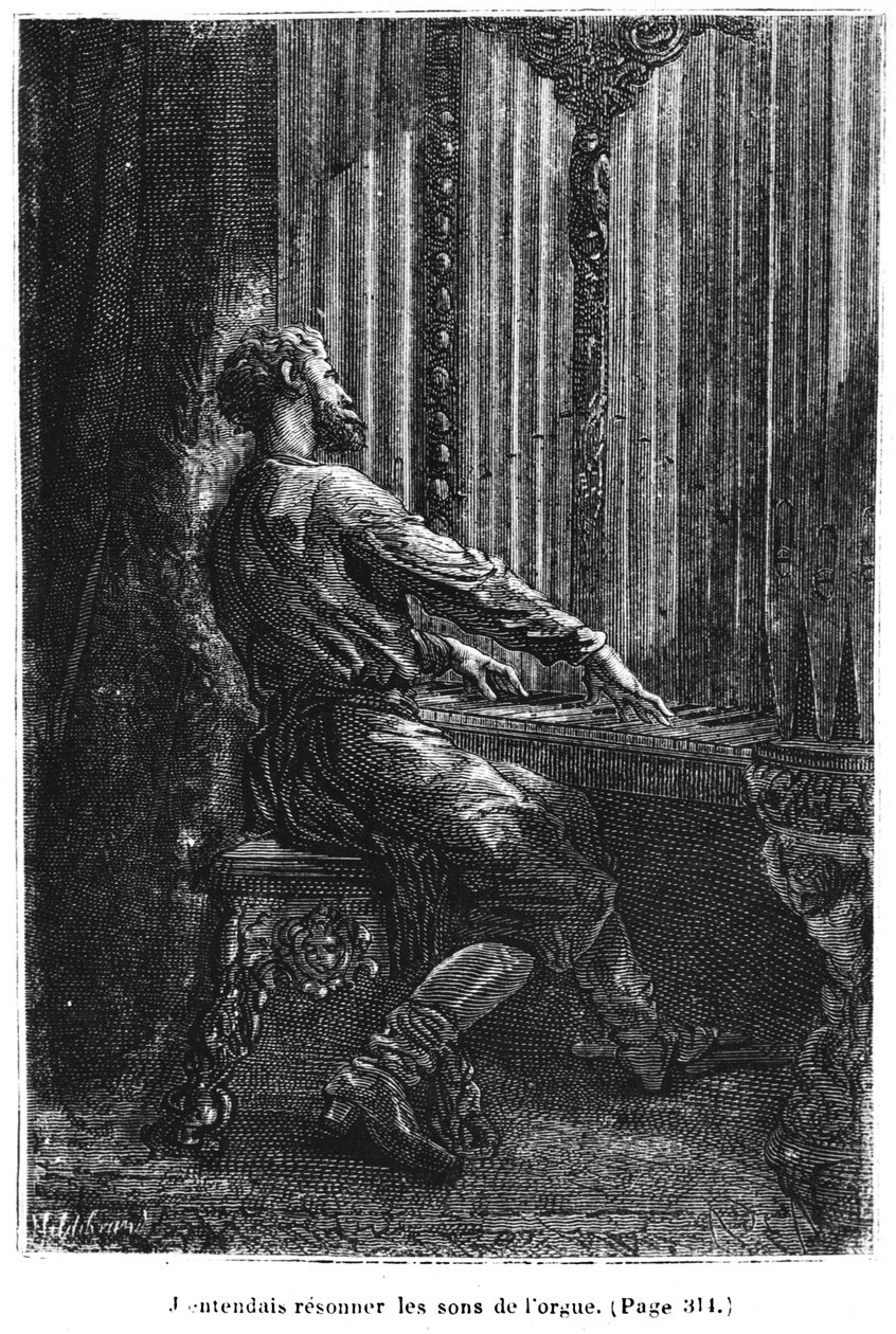 Captain Nemo Playing the Organ, Illustration from 