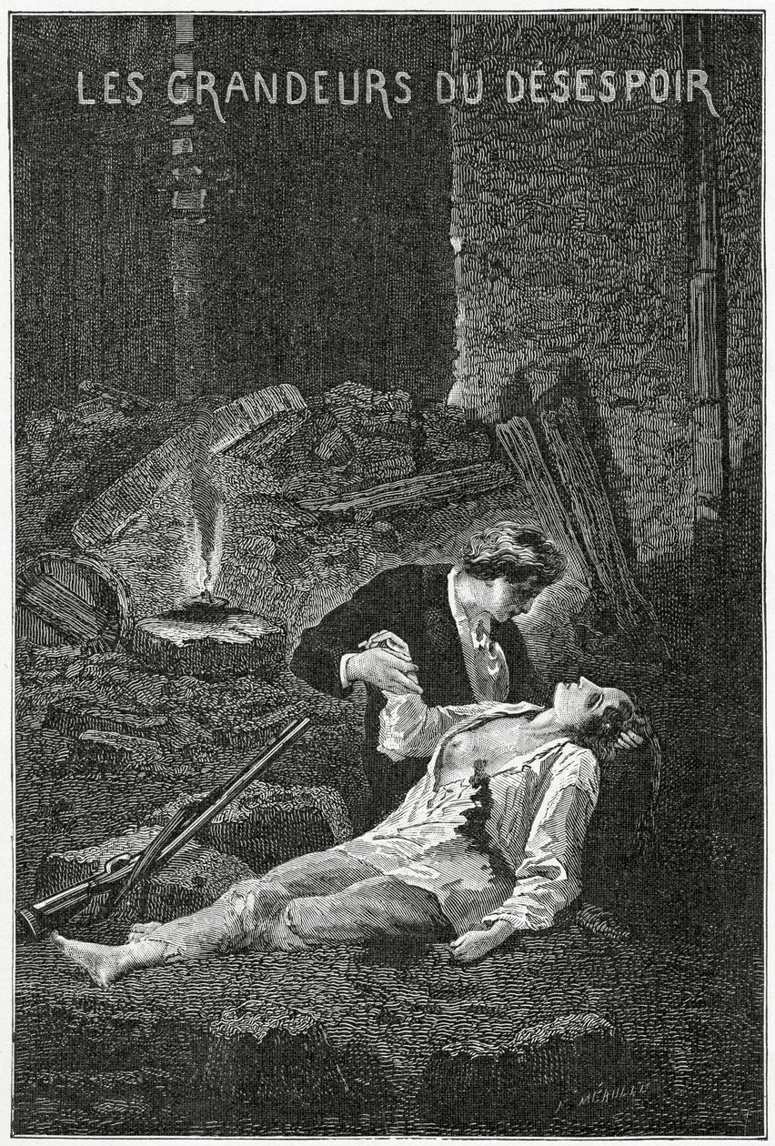 Les Grandeurs du Desespoir - Illustration from Les Misérables by Alphonse Marie de Neuville