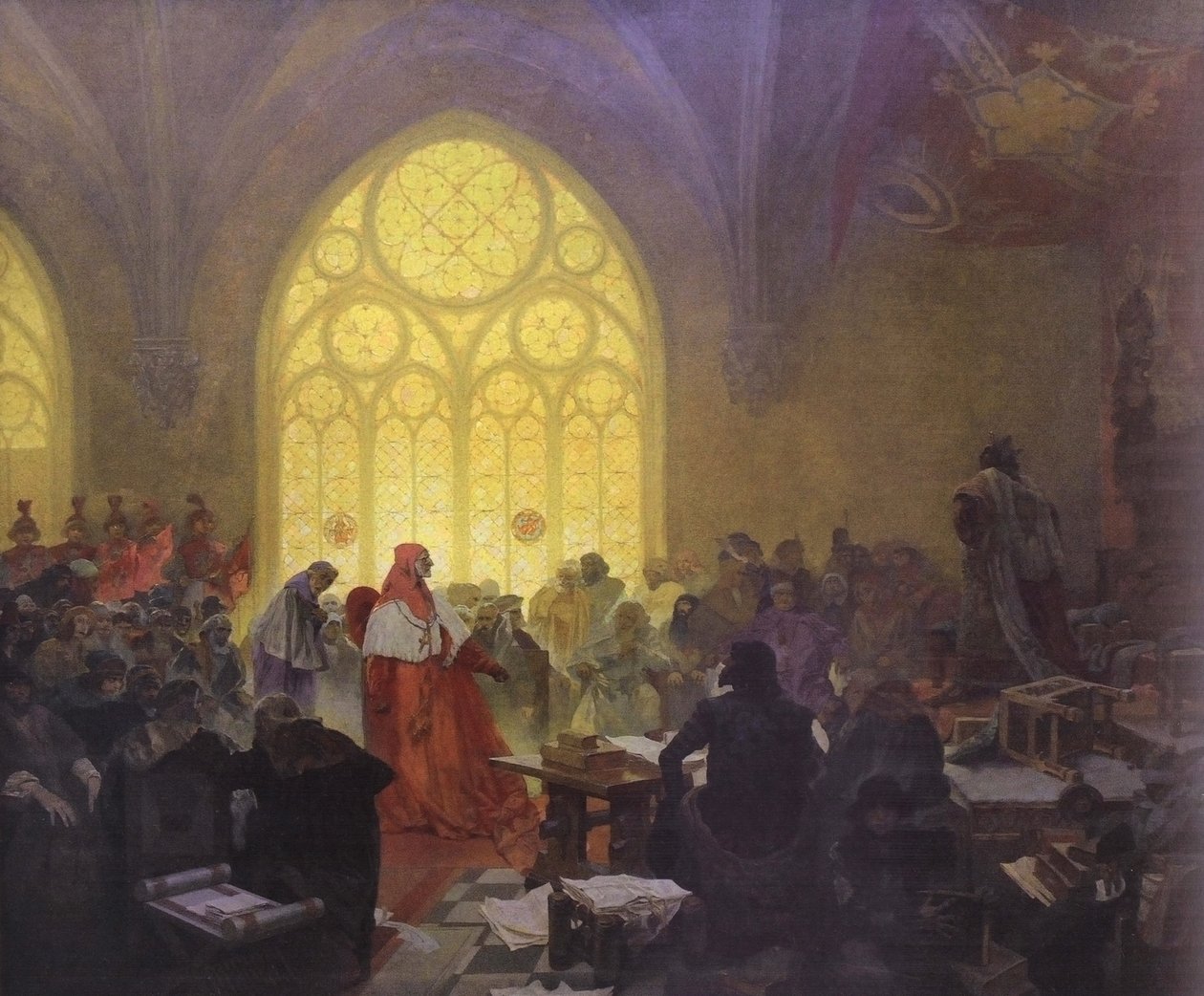The Hussite King Jiri of Podebrady and Kunstat: Treaties are to be Observed by Alphonse Mucha