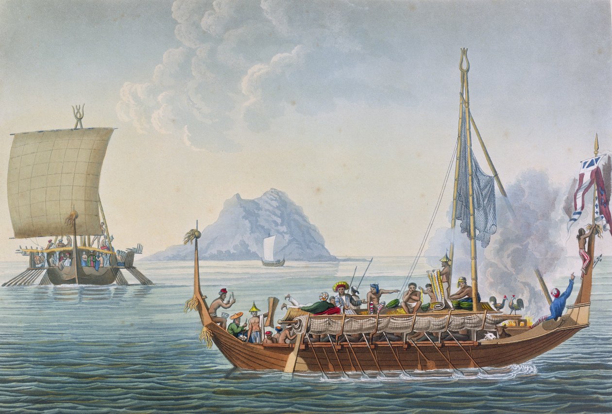 View of the Corocores of the Island of Guebe, from the Island of Pisang, from 