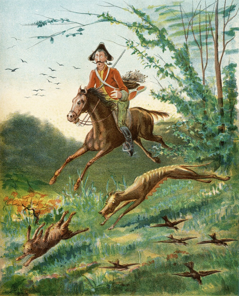 Anecdote of the Hare with Eight Legs, from 'The Adventures of Baron ...