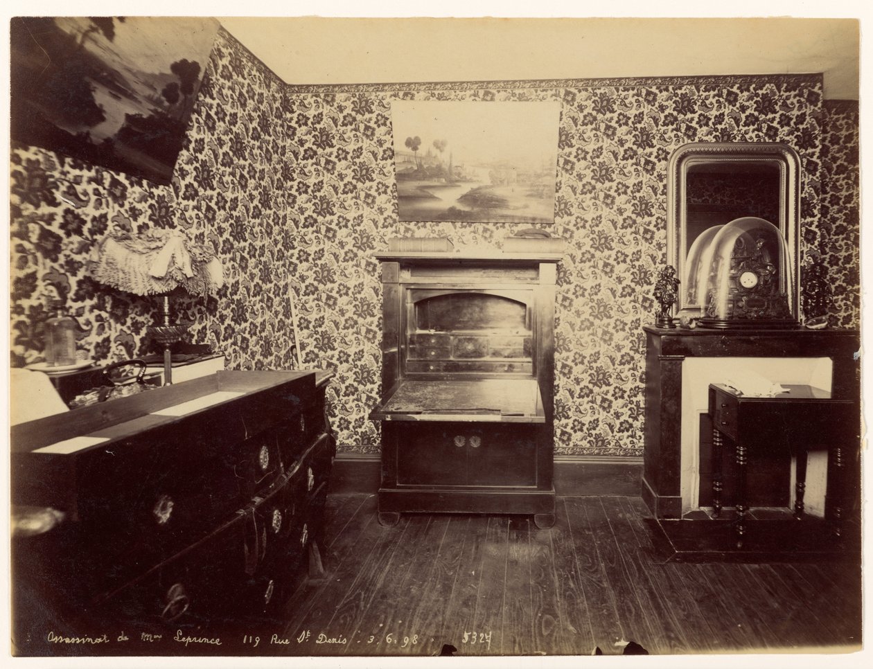Murder of Madame Leprince, View of the Bedroom by Alphonse Bertillon