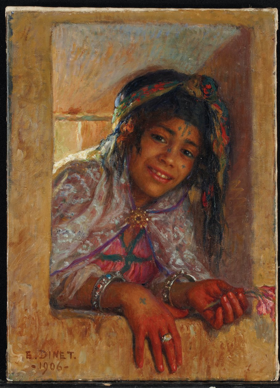 Girl at the window by Alphonse Etienne Dinet