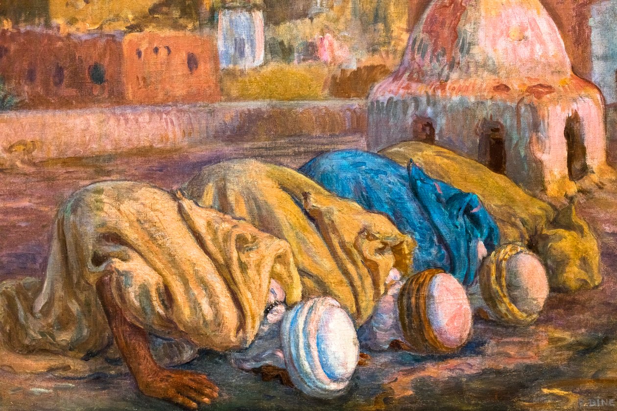 Prayer on a Terrace at Bou-Saada or Es-Sojoud by Alphonse Etienne Dinet