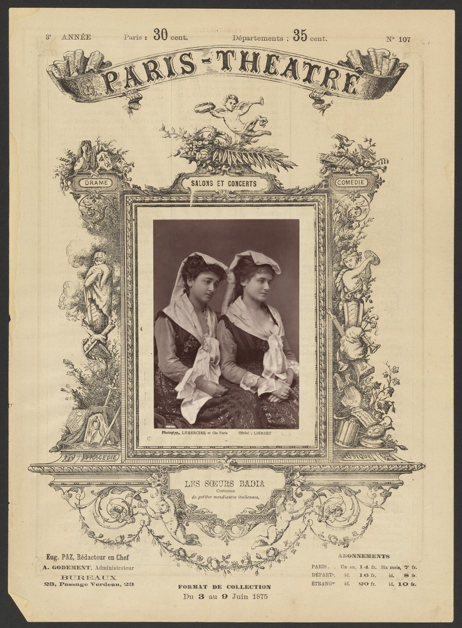Paris Theatre: The Badia Sisters by Alphonse J. Liébert