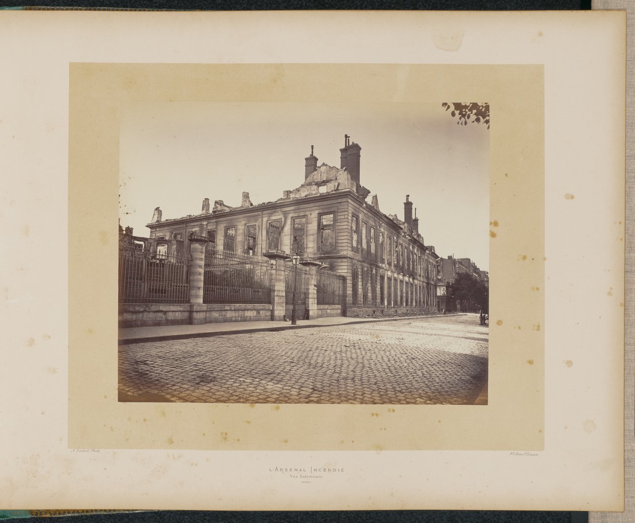 The Arsenal on Fire. Exterior View. by Alphonse J. Liébert
