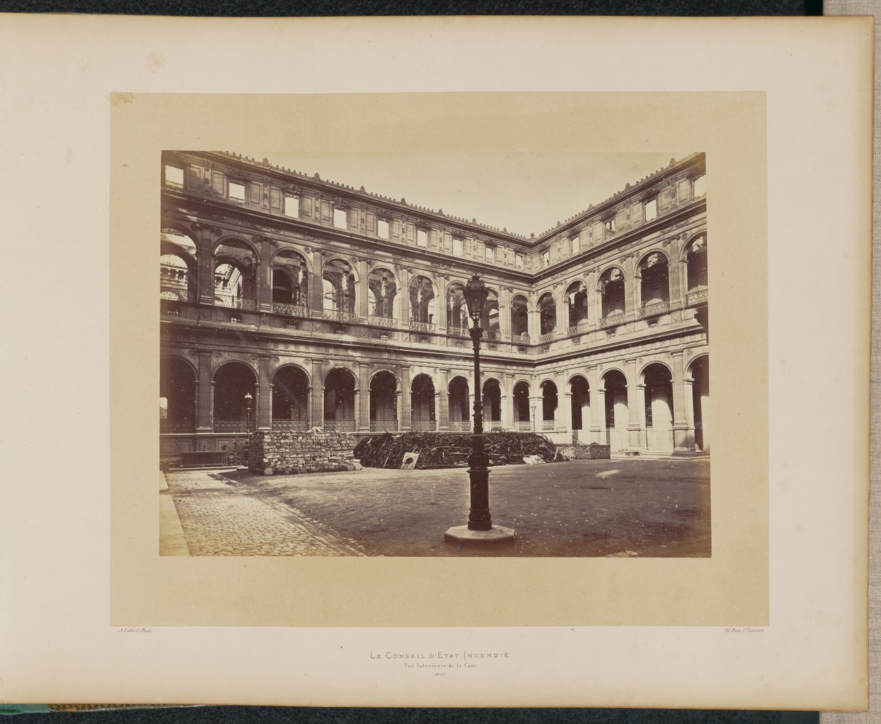 The State Council on Fire. Interior View of the Court. by Alphonse J. Liébert