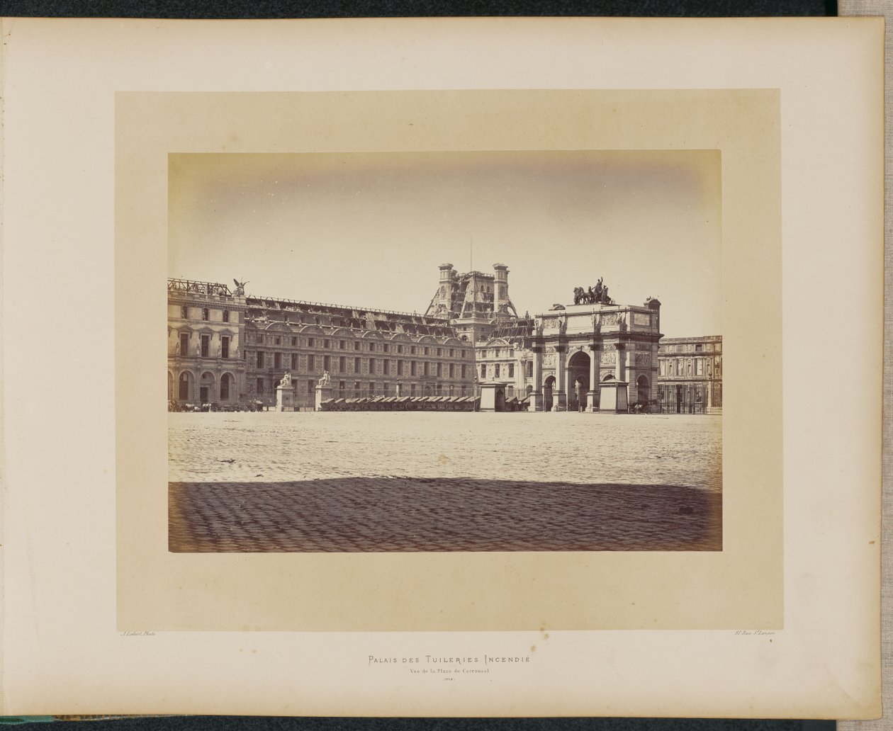 Tuileries Palace Burned. View from the Place du Carrousel. by Alphonse J. Liébert