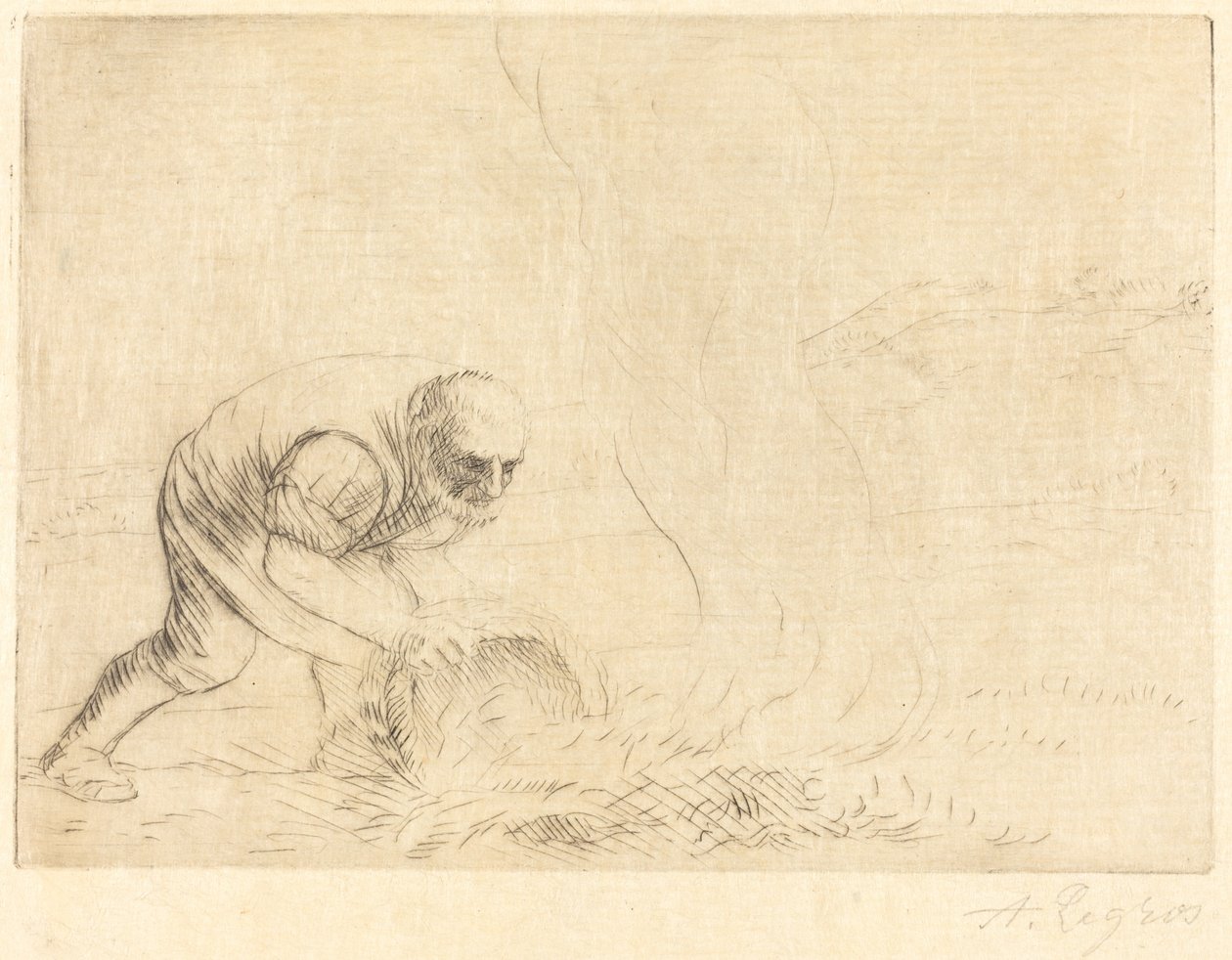 Burning Grass by Alphonse Legros