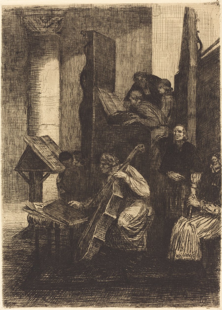 Choir in a Spanish Church by Alphonse Legros