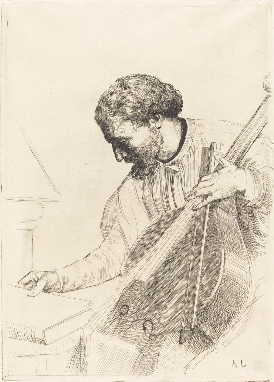 Double Bass Player (Le joueur de contre-basse) by Alphonse Legros