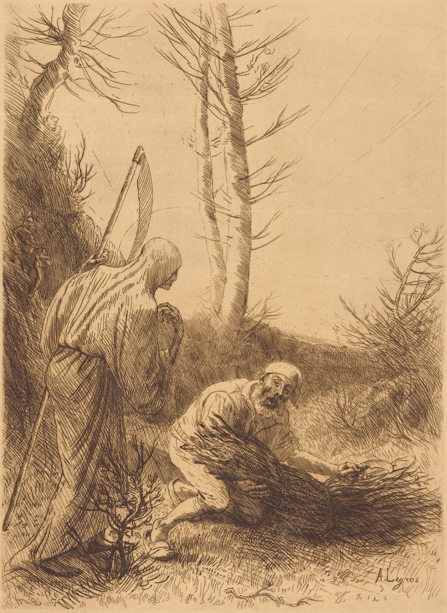 Death and the Woodcutter, 2nd plate by Alphonse Legros