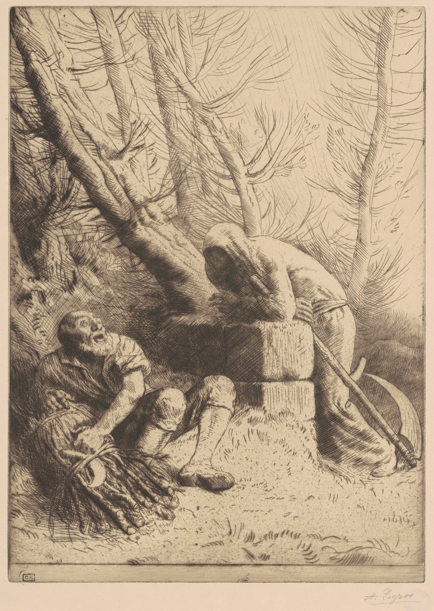 Death and the Woodcutter, 4th plate by Alphonse Legros