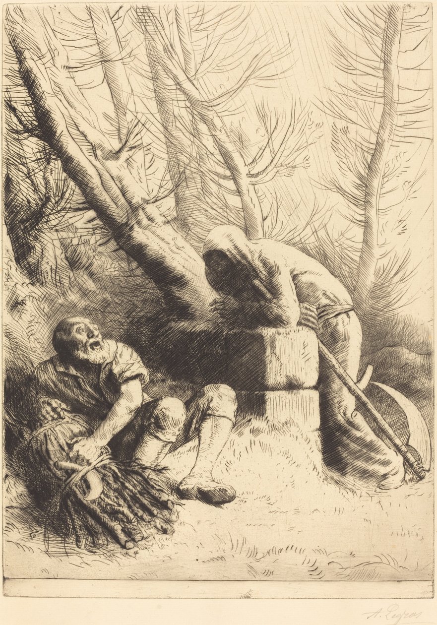 Death and the Woodcutter (4th plate) by Alphonse Legros