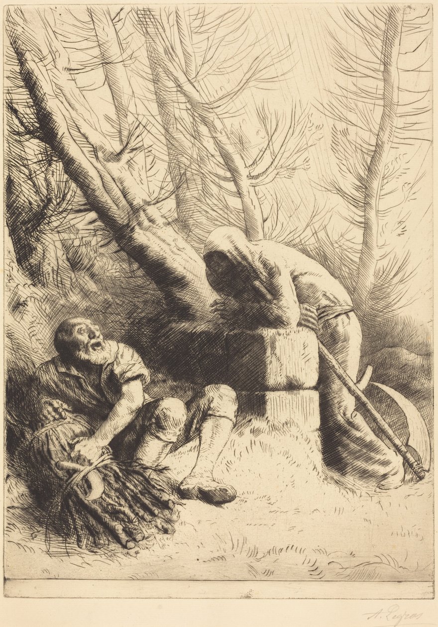 Death and the Woodcutter, 4th plate by Alphonse Legros