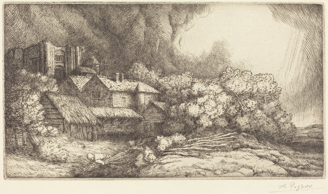 Farm at the Monastery by Alphonse Legros