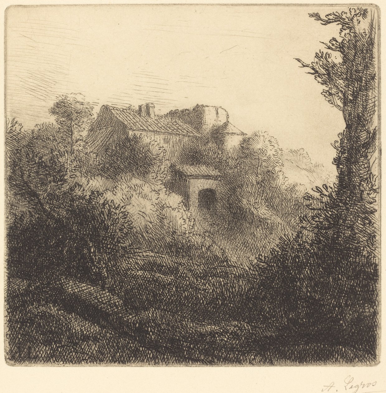 Farm on a Hill by Alphonse Legros