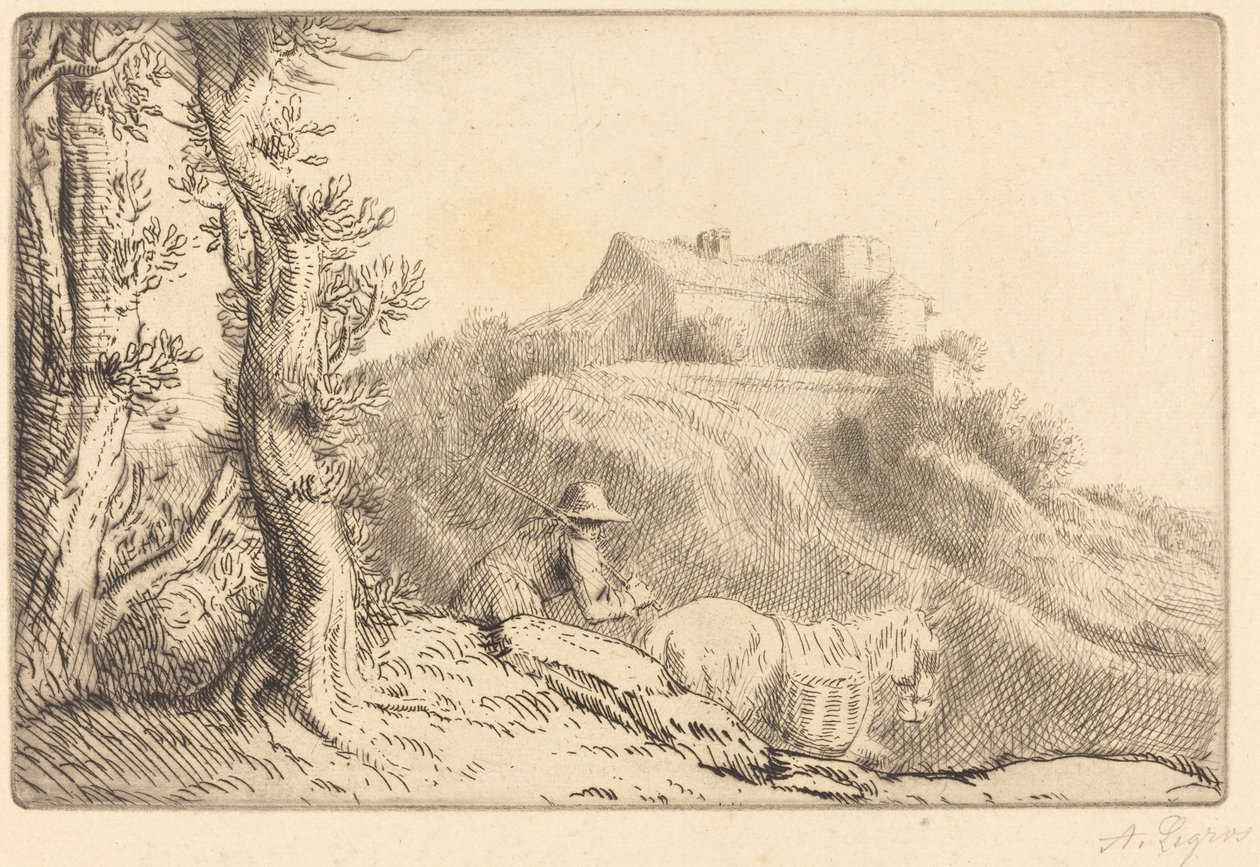 Farm on a Hill by Alphonse Legros
