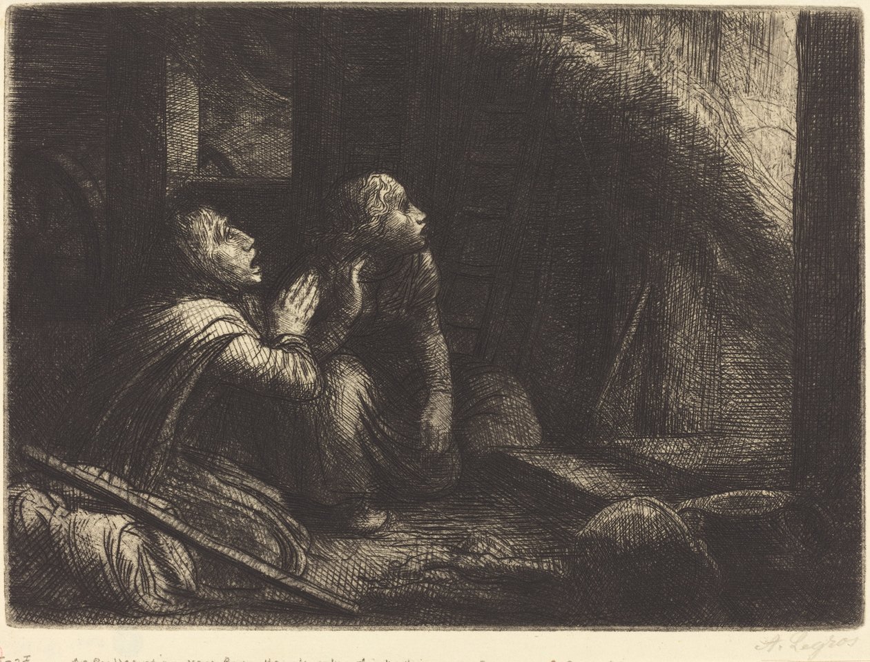 Fire, 3rd Plate by Alphonse Legros