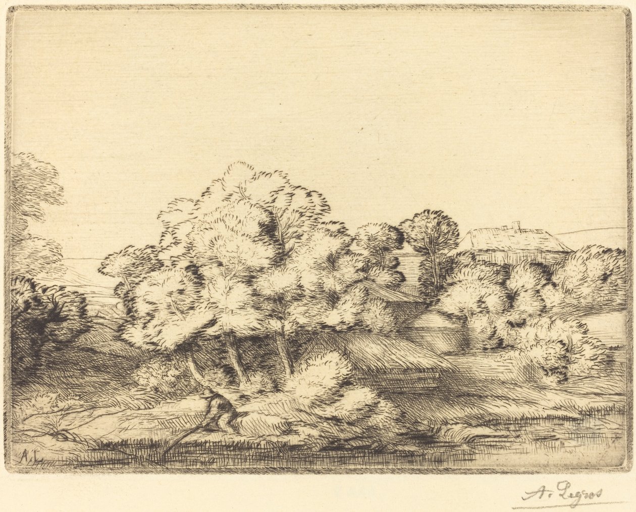 Hamlet near the Lake by Alphonse Legros