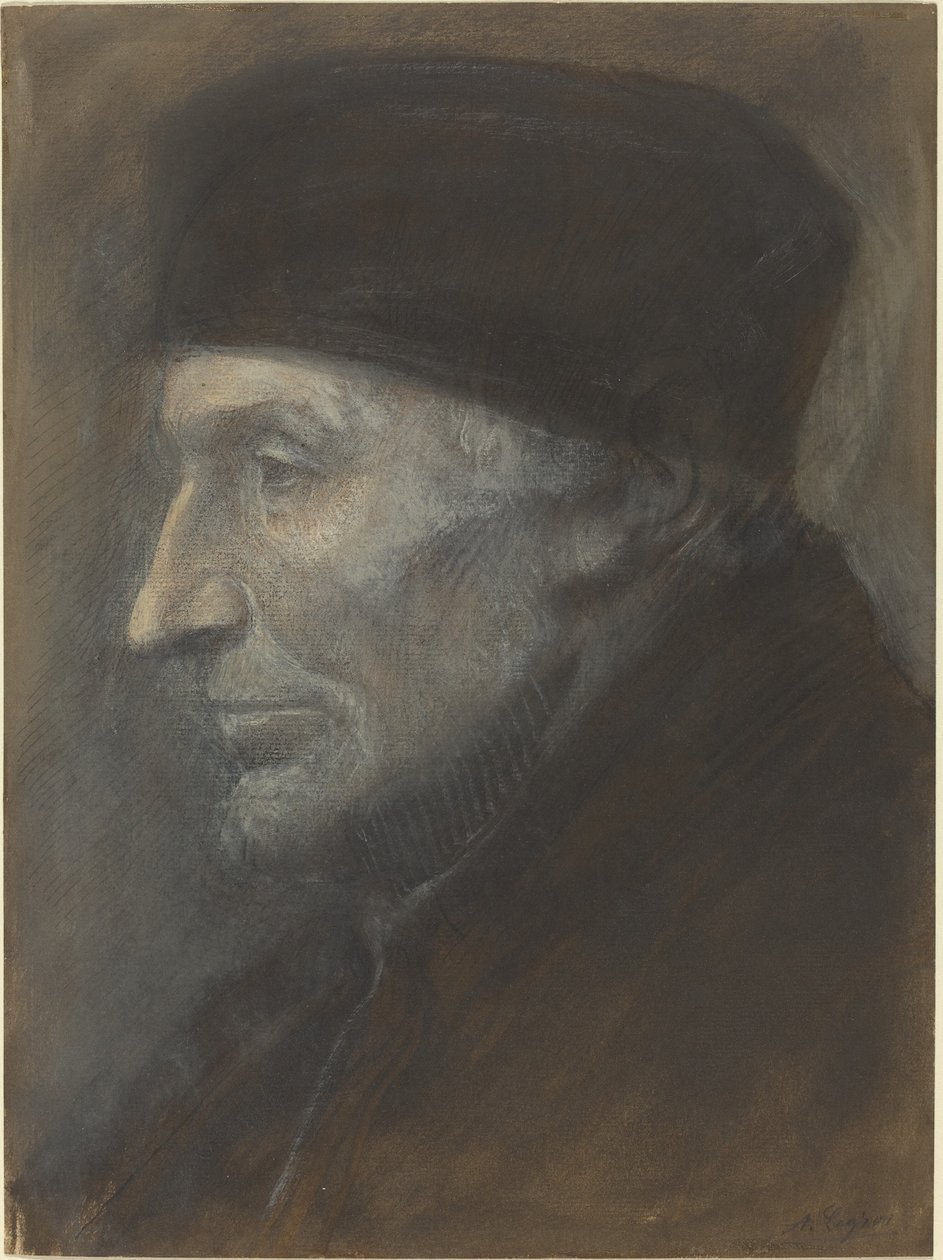 Head of a Man with a Skullcap by Alphonse Legros