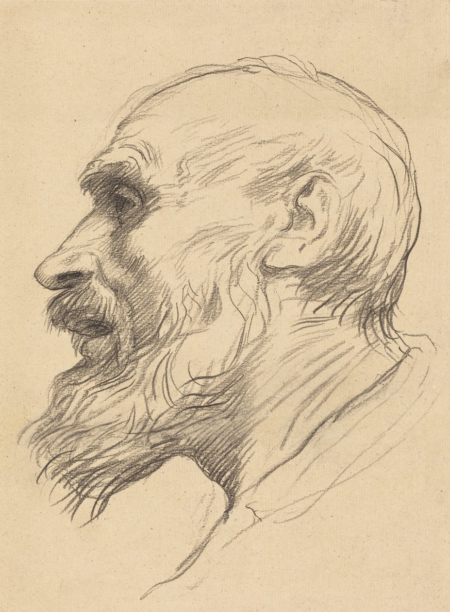 Head of an Old Man by Alphonse Legros