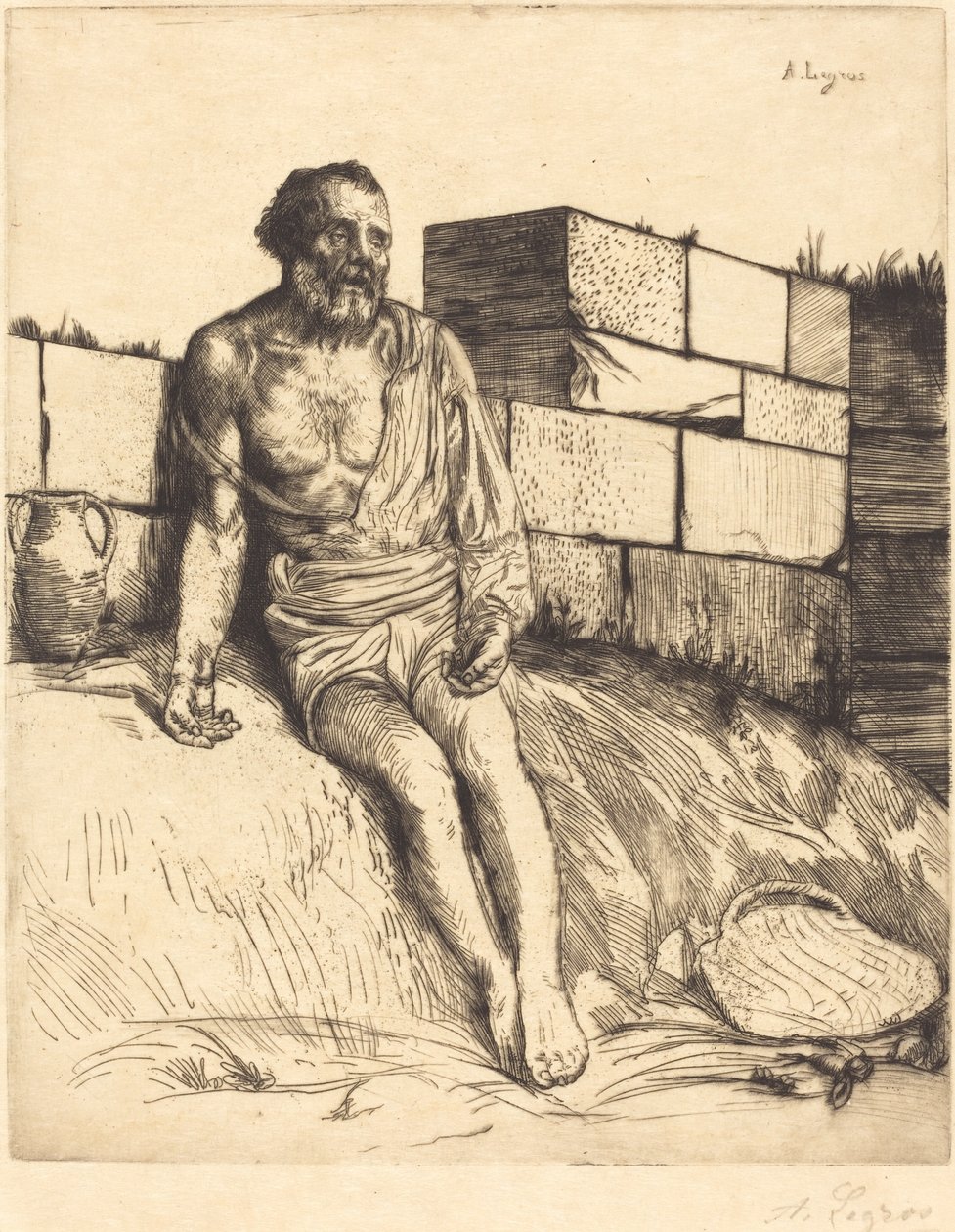 Job, 1st plate by Alphonse Legros