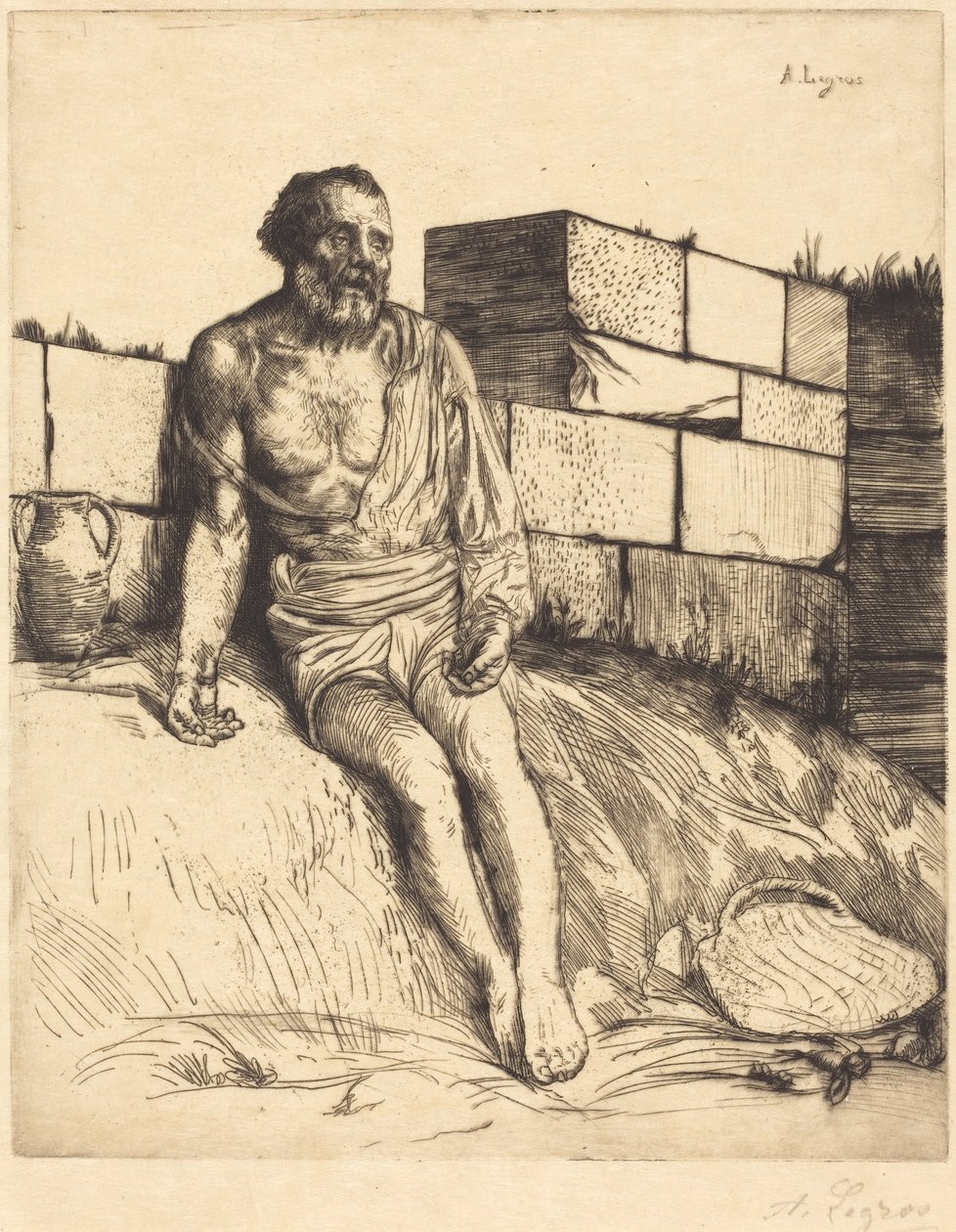 Job, 1st plate by Alphonse Legros