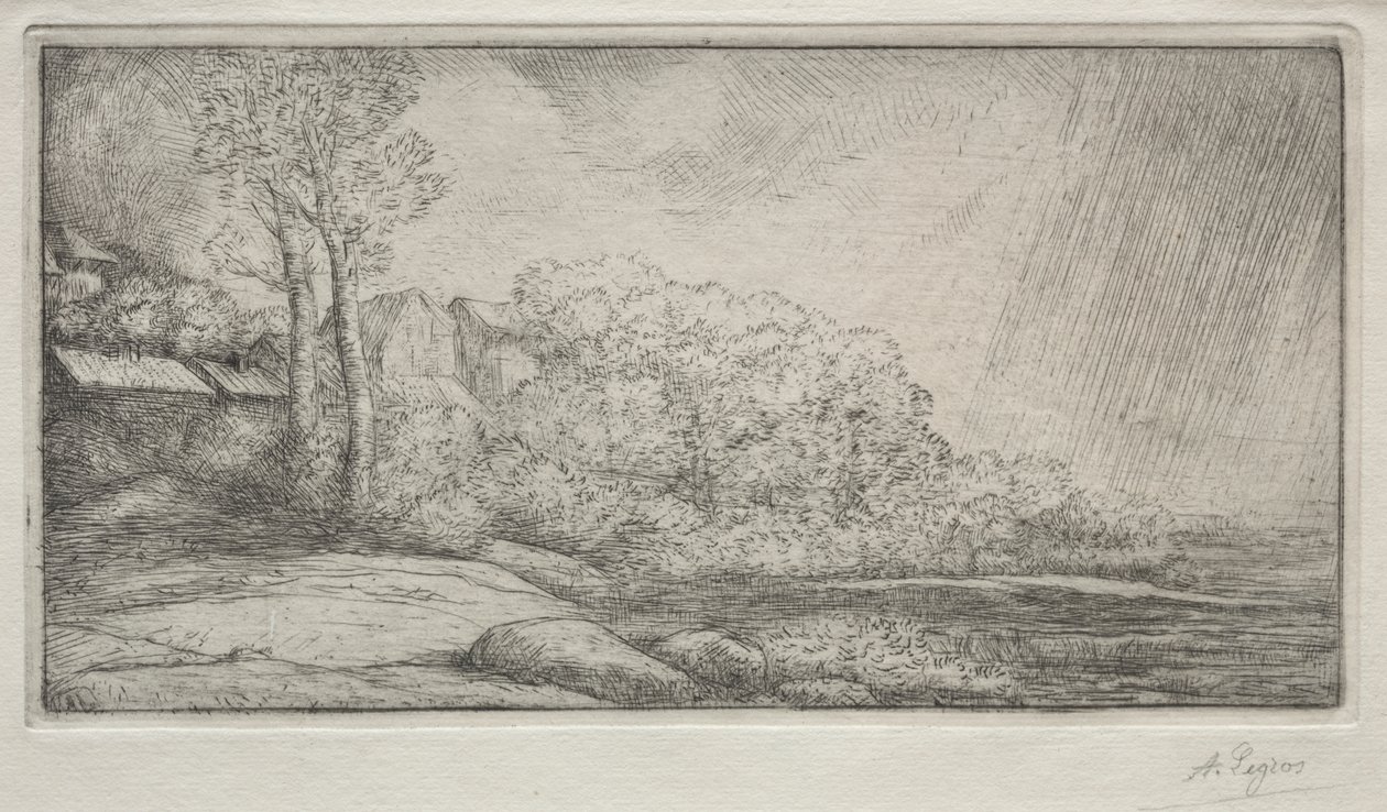 Landscape with Two Trees by Alphonse Legros