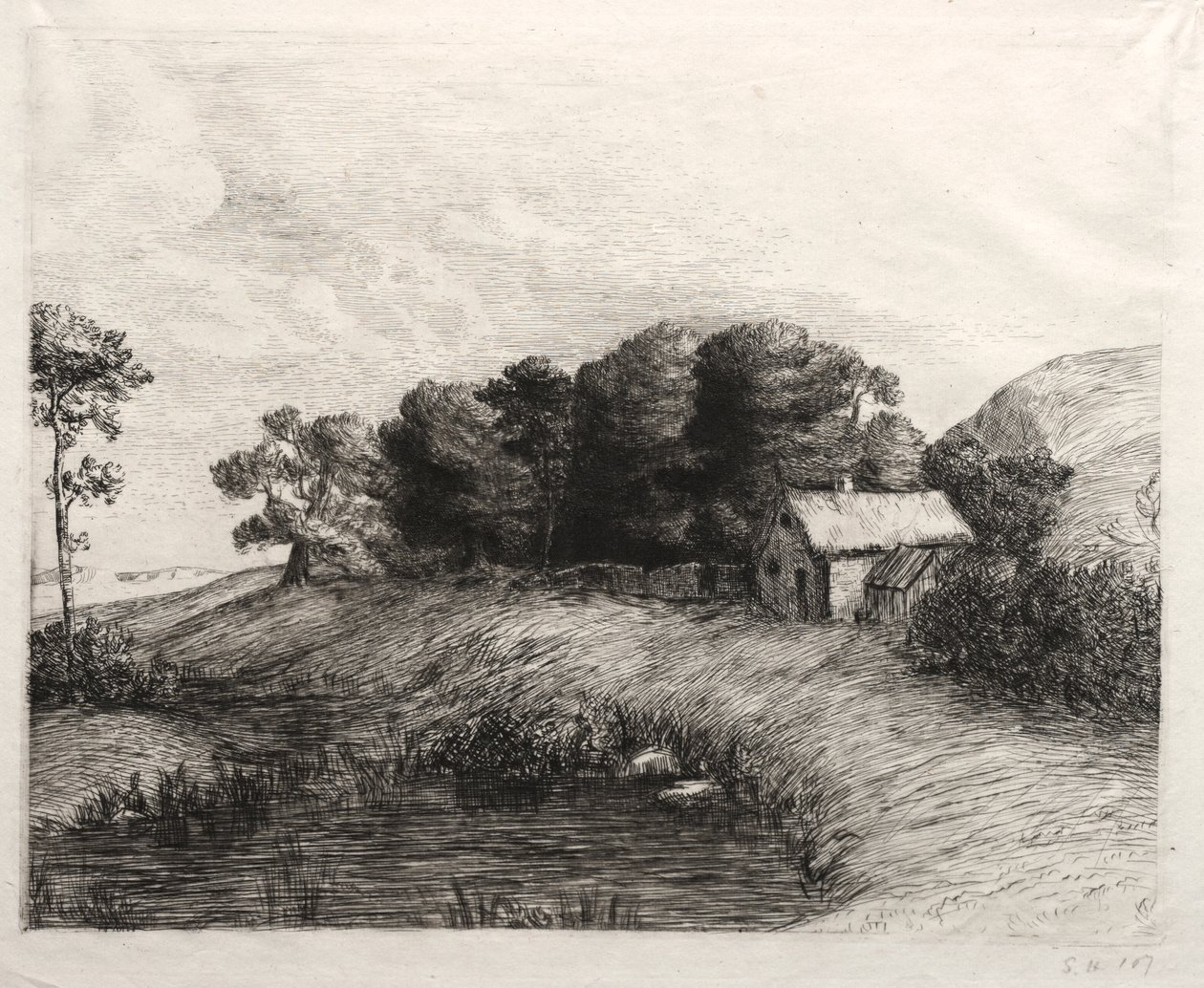 Landscape with a Pond by Alphonse Legros