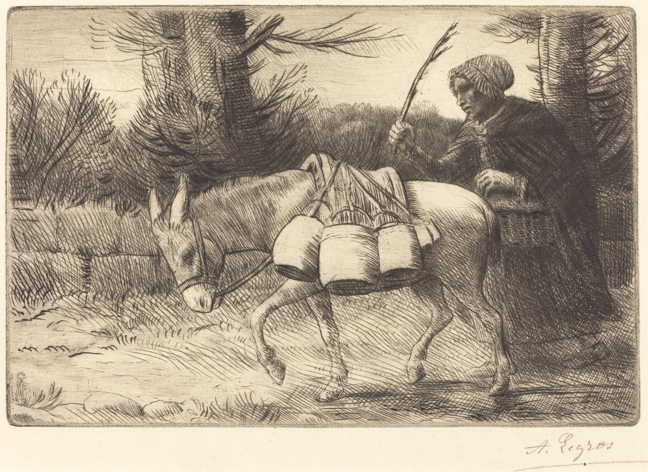 Milkmaid of Boulogne, 3rd plate by Alphonse Legros