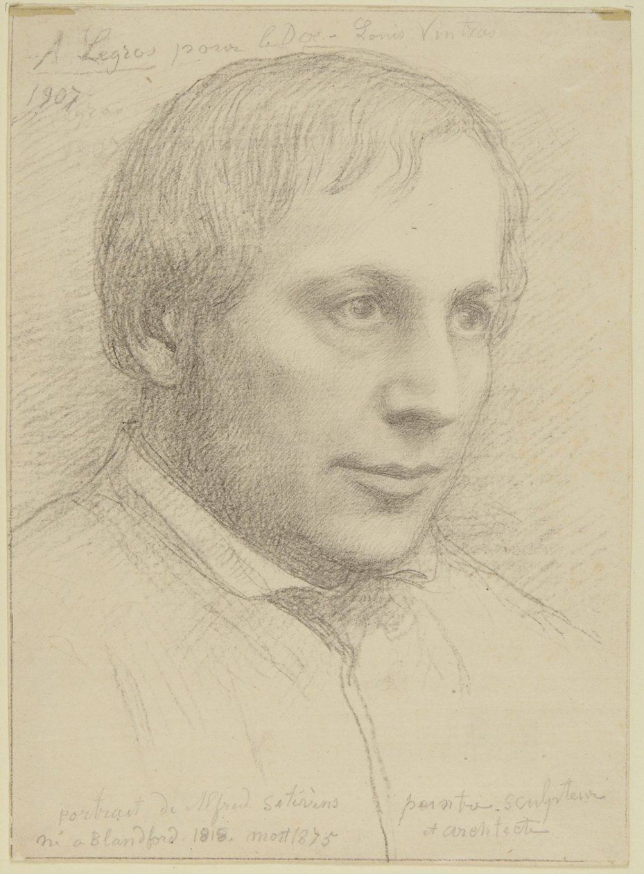 Portrait Head of Alfred Stevens by Alphonse Legros