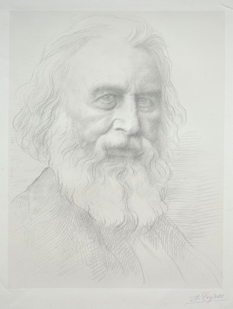 Portrait of Henry Wadsworth Longfellow (detail) by Alphonse Legros