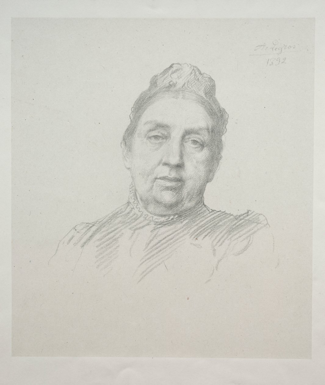 Portrait of Madame Kemp, Front View by Alphonse Legros