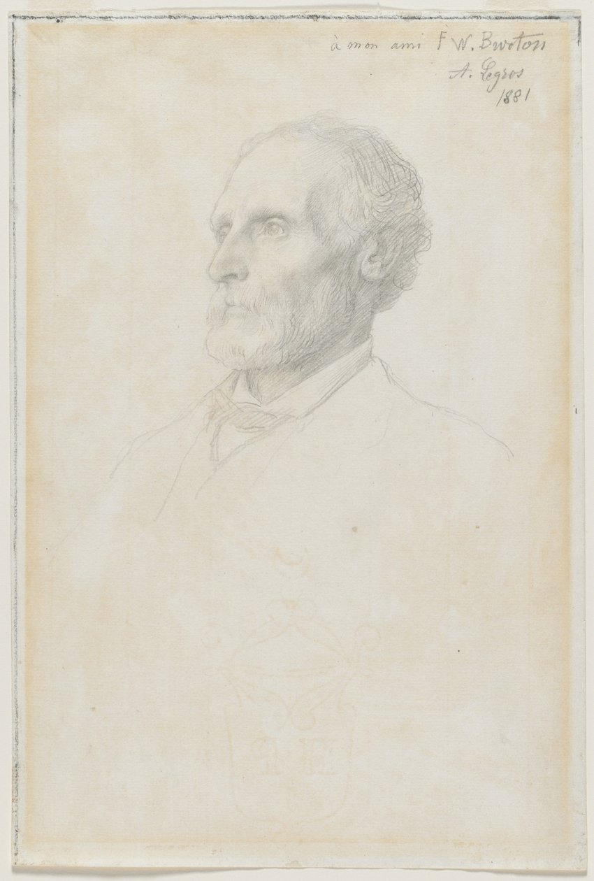 Portrait of Sir Frederick W. Burton, Director of the National Gallery, London by Alphonse Legros