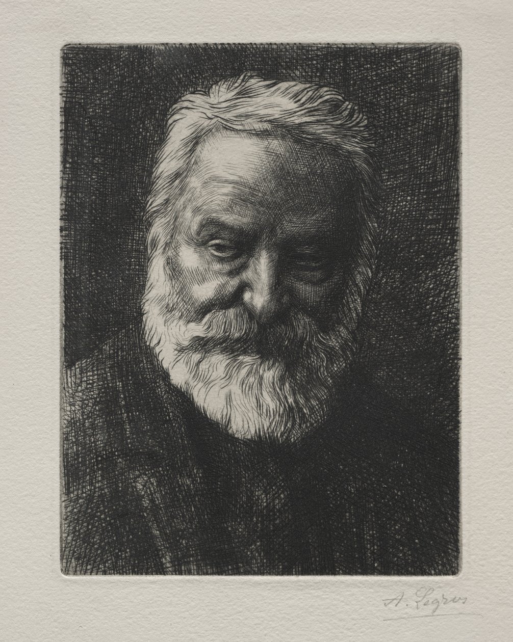 Portrait of Victor Hugo (2nd Plate) by Alphonse Legros
