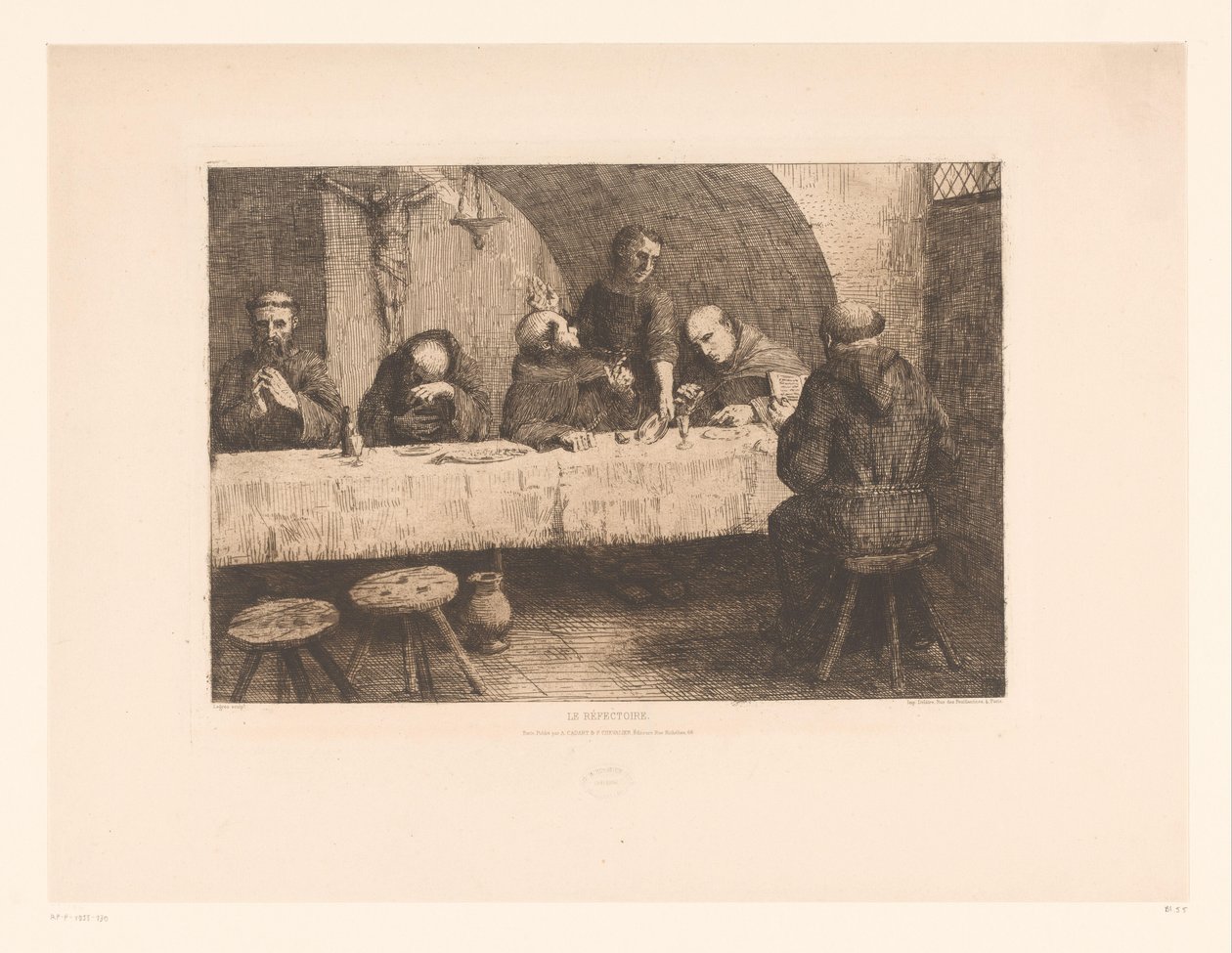 Refectory with Praying Monks by Alphonse Legros