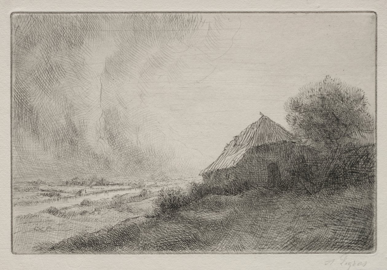 Ruined House on a Hillside by Alphonse Legros
