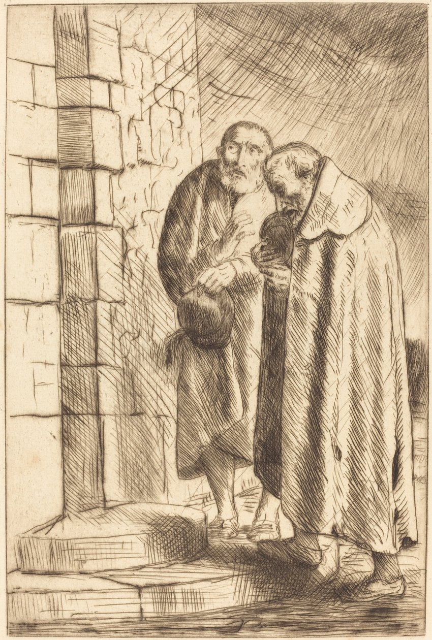 Saint Peter and Saint Paul in the Door of M. Richard by Alphonse Legros