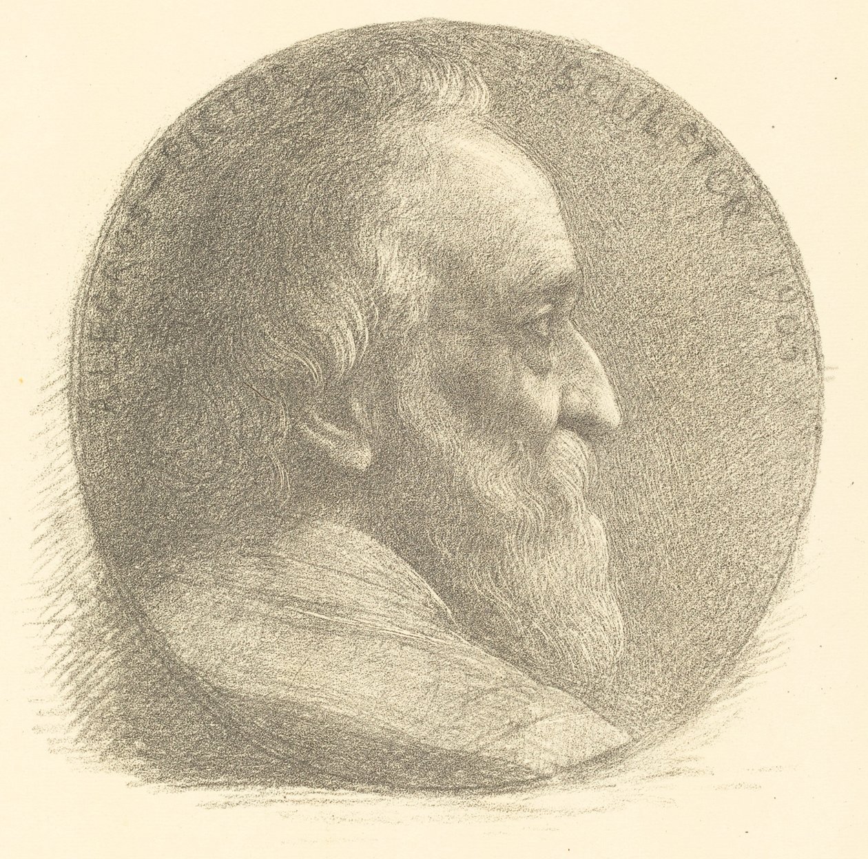 Self-Portrait, Medallion, No.1, 9th plate, 1905 by Alphonse Legros