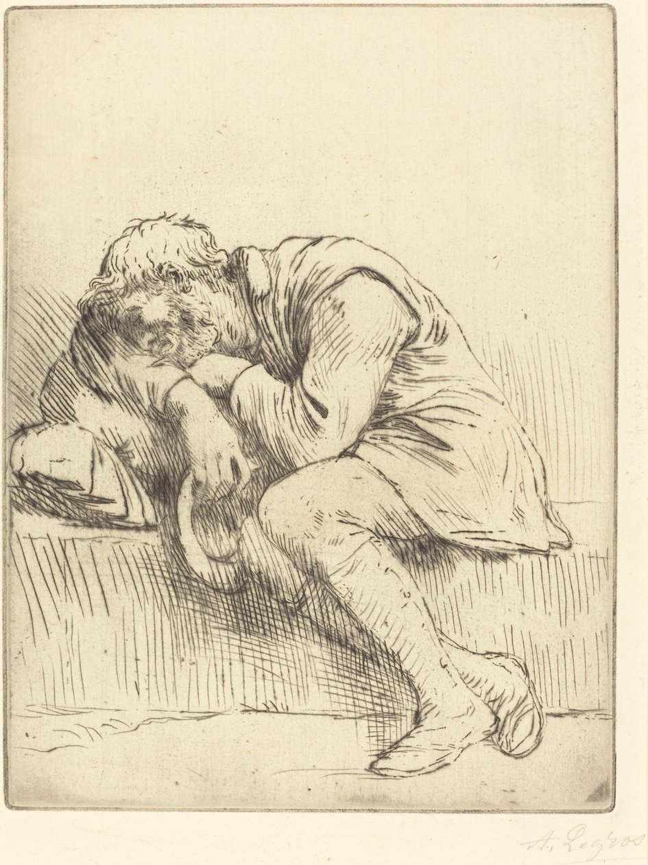 Sleeping Beggar by Alphonse Legros