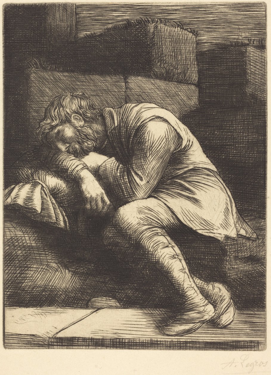 Sleeping Beggar by Alphonse Legros