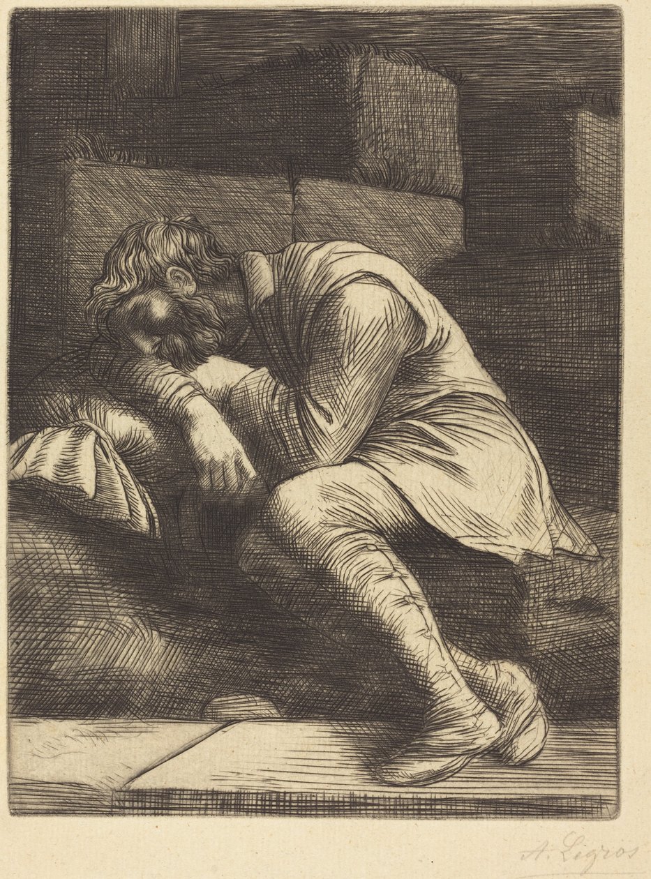 Sleeping Beggar by Alphonse Legros