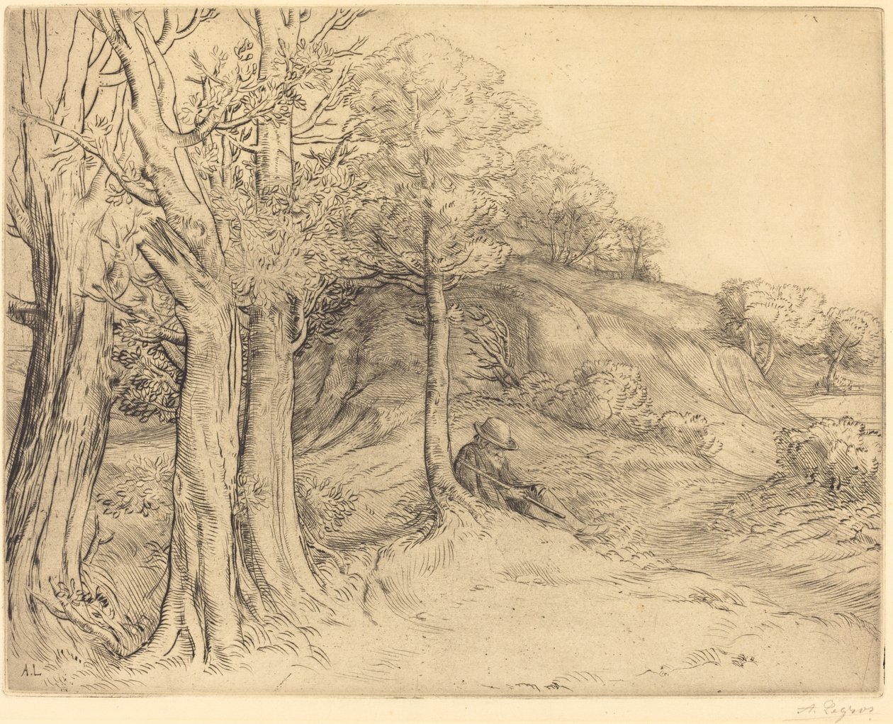 Solitude Landscape by Alphonse Legros